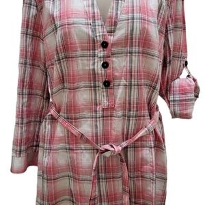 Cato Pink and White Robe Intimates & Sleepwear